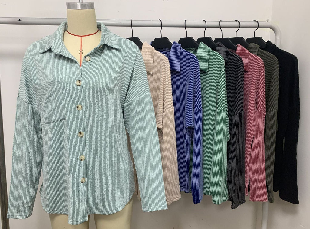 Damen lässige Strickjacke mit Knopfleiste GR