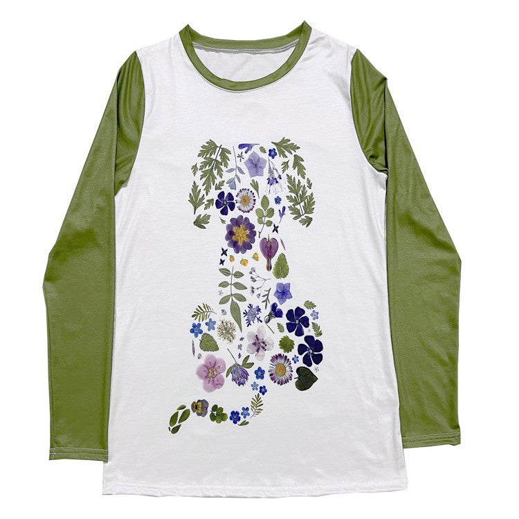 GR | Floral round neck T-shirt 