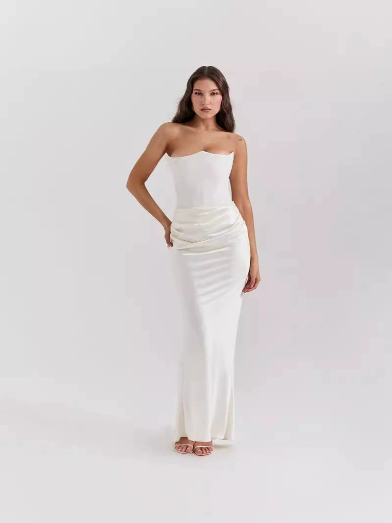 GR | Strapless Pink Satin Ballkleid