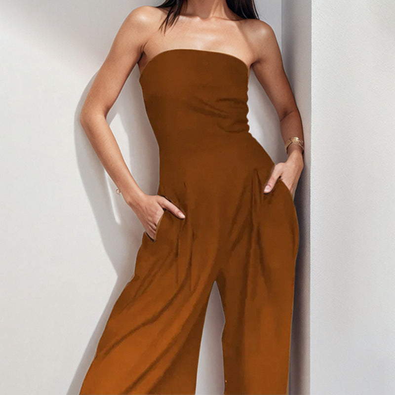 Women's jumpsuit with elegant off-the-shoulder design and wide leg, size [size]