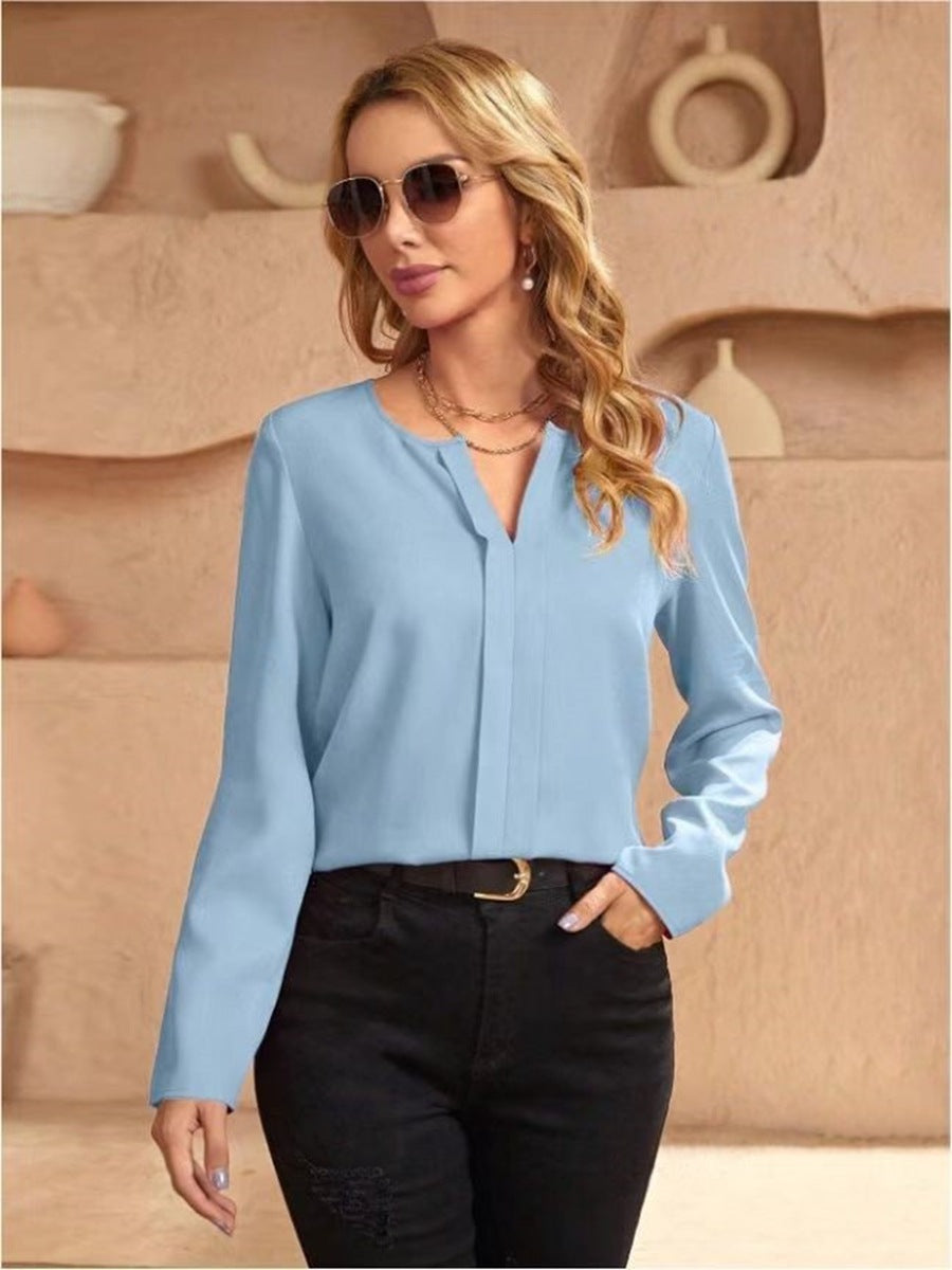 GR | Women's Satin Blouse Imitation Silk Shirt