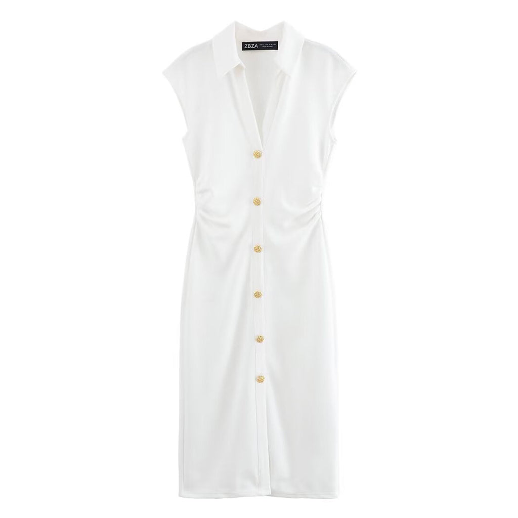 Women's shirt dress with elegant button details and a sophisticated cut, size [size]