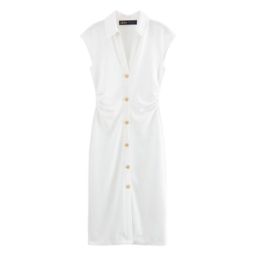 Women's shirt dress with elegant button details and a sophisticated cut, size [size]