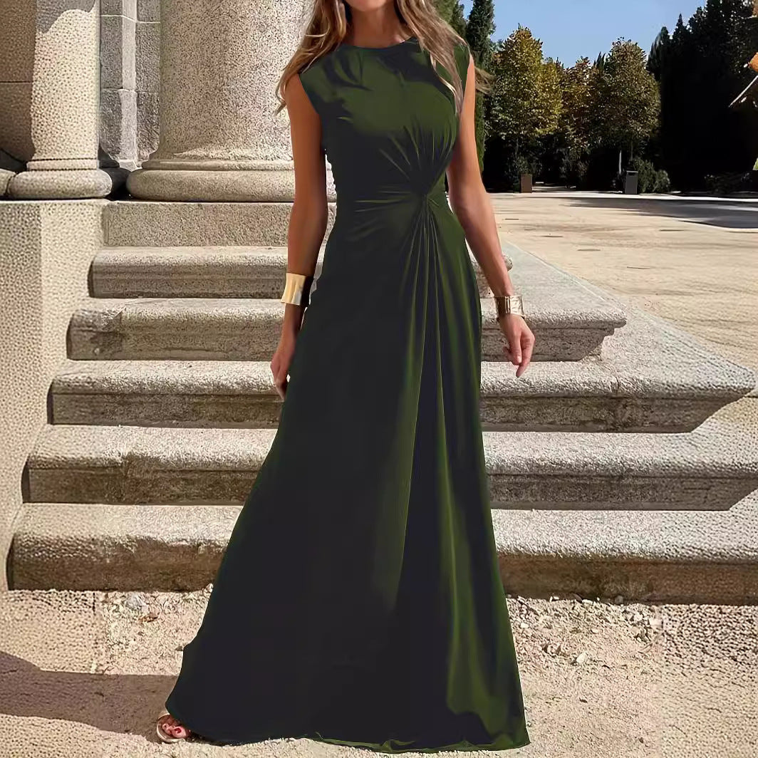 GR | Elegant long-sleeved dress with lapels and a smooth V-neck for women