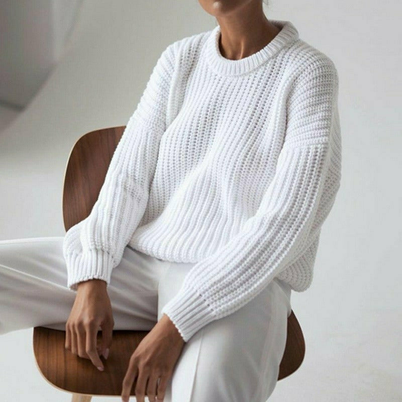 GR | Lässiger Fester Strickpullover