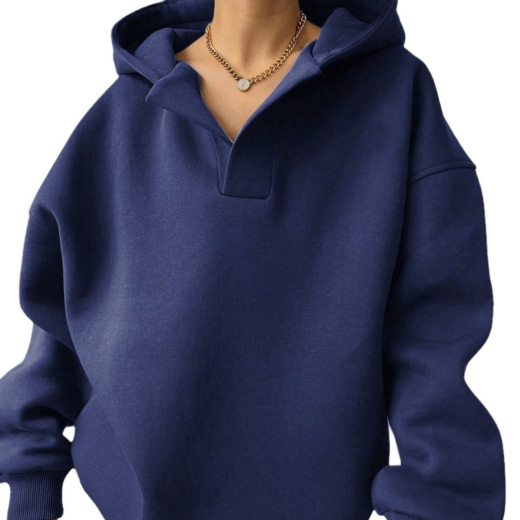Damen oversized Kapuzenpullover mit modernem Stehkragen und weichen Materialien GR