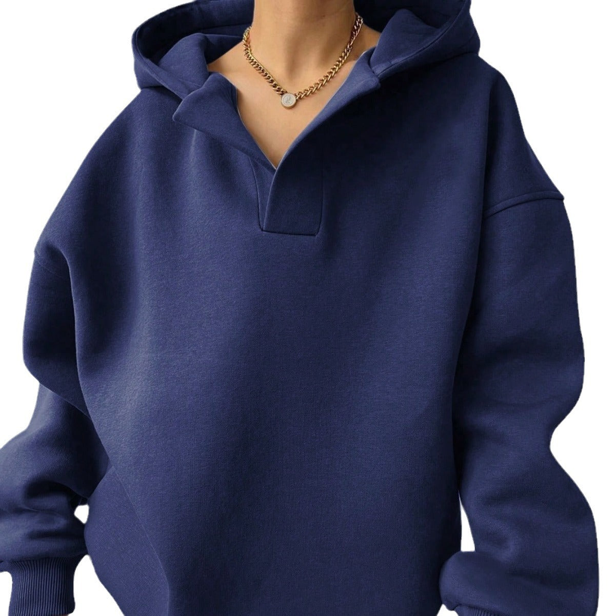 Damen oversized Kapuzenpullover mit modernem Stehkragen und weichen Materialien GR