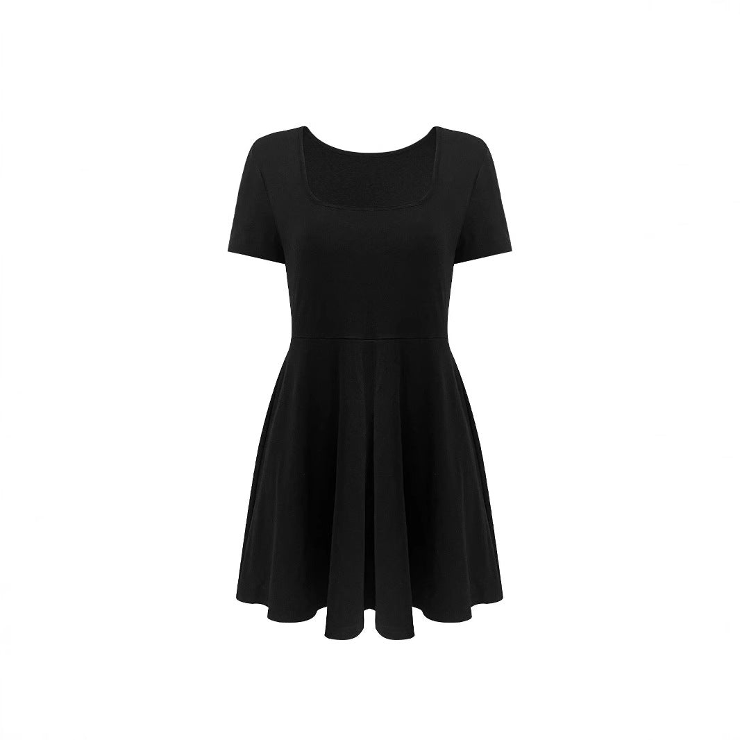 Damen A-linien Kleid mit Rundhalsausschnitt GR