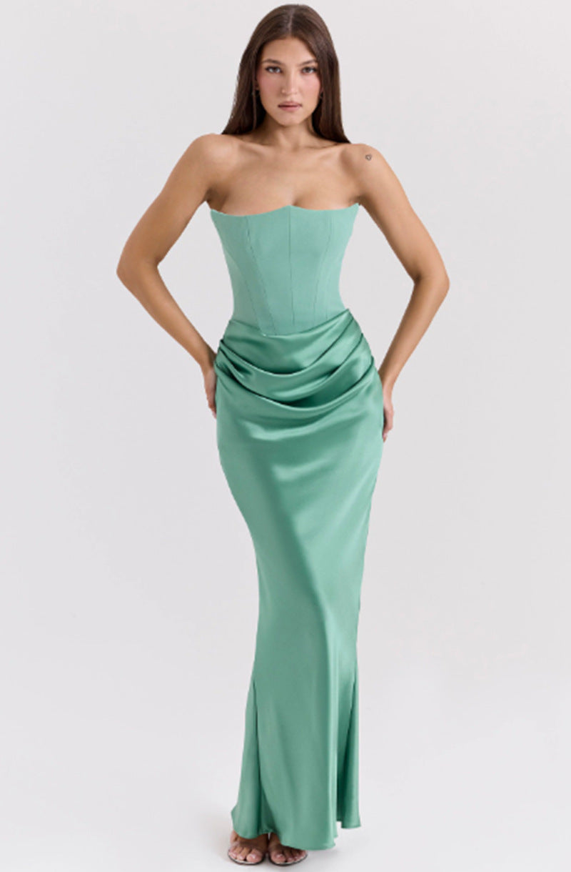 GR | Strapless Pink Satin Ballkleid