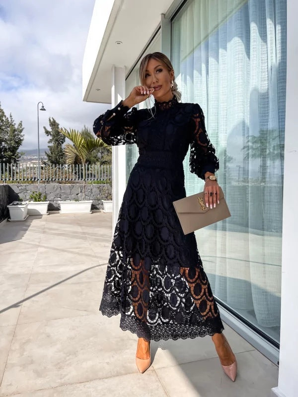 GR | Lace Puff Sleeve Fitted Dress 