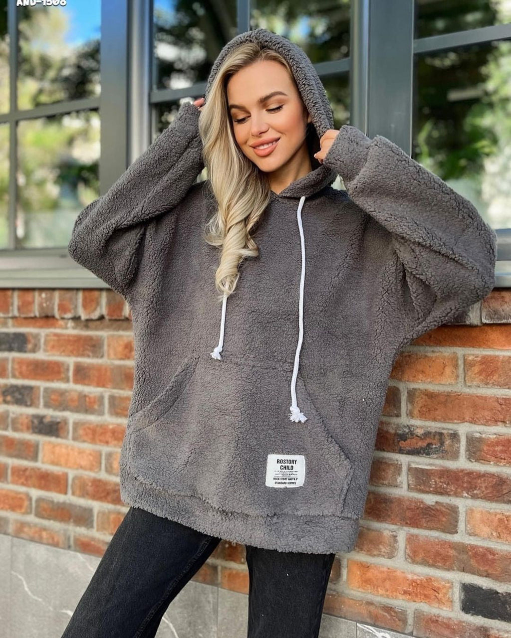 Damen Kuscheliger Kapuzenpullover aus Fleece GR