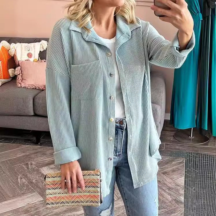 Damen lässige Strickjacke mit Knopfleiste GR