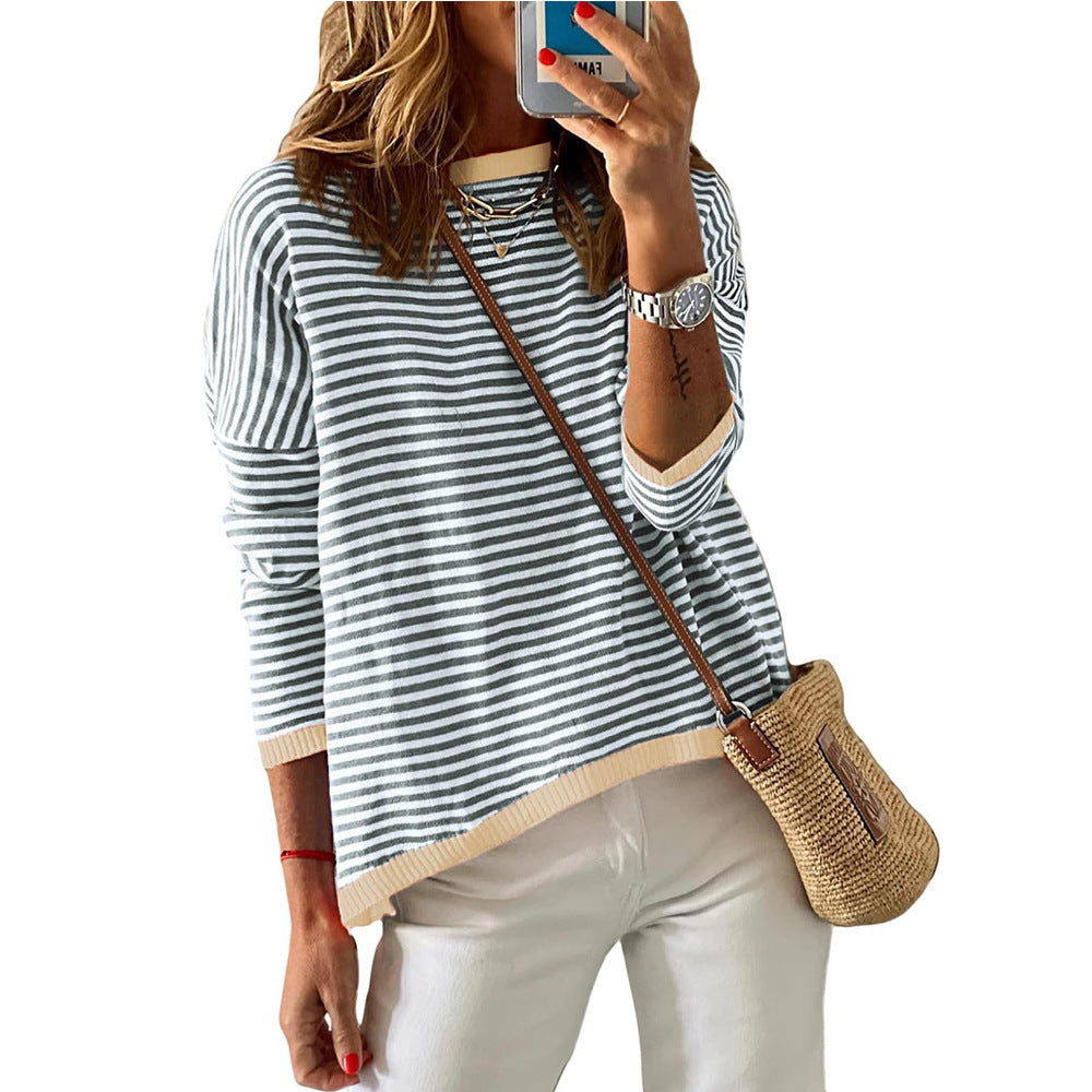 Women's casual striped sweater, size