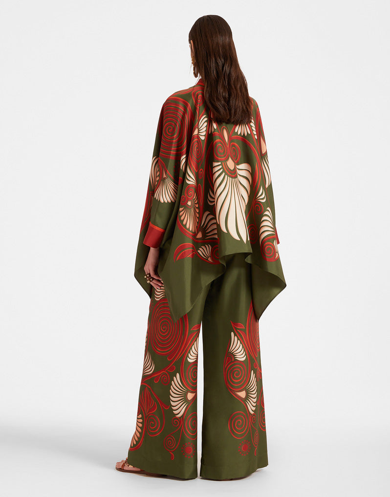 GR | Stand-up collar top and trouser set 