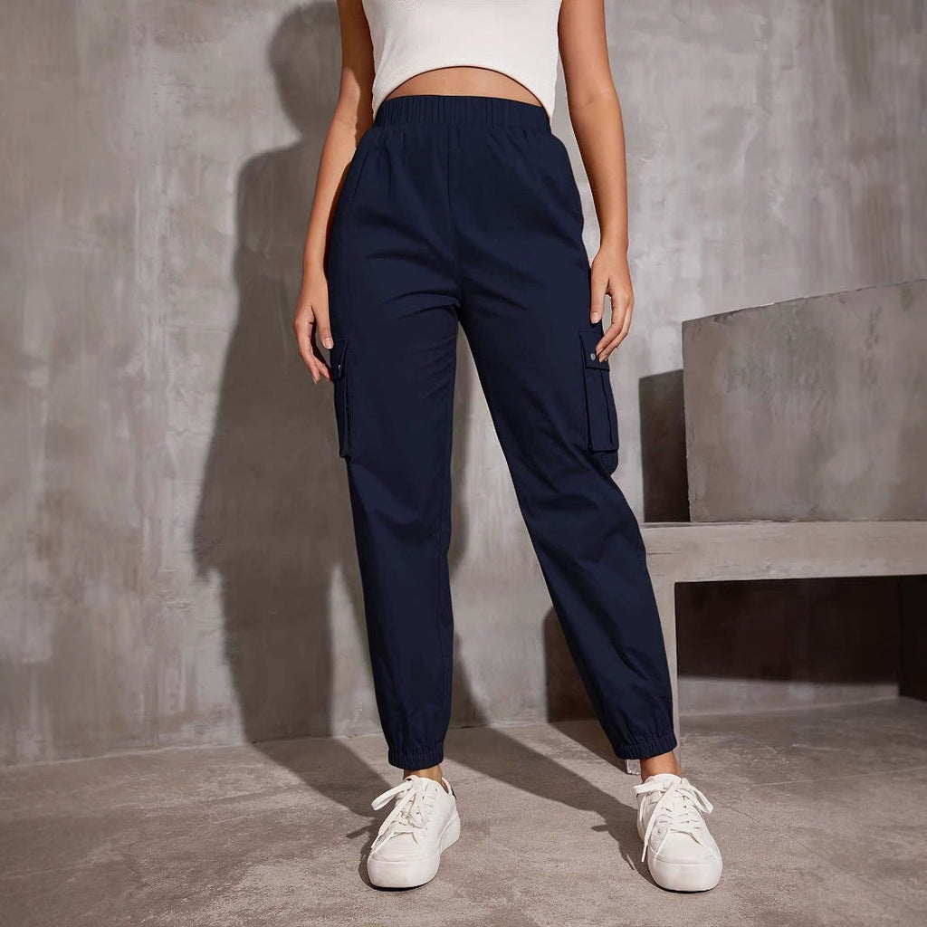 Damen Cargo-Hose mit elastischem Bund und praktischen Seitentaschen GR