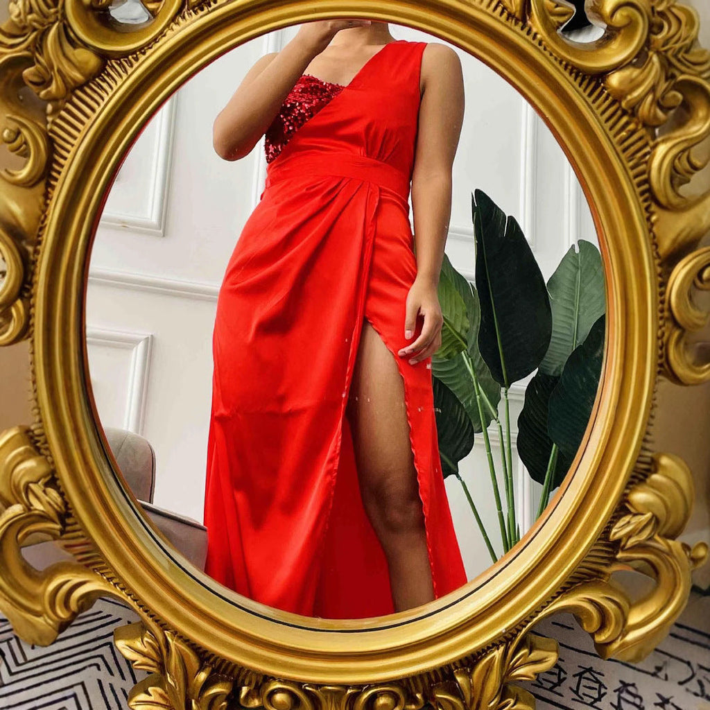 GR | Low-Neck Strapless Formal Chinese Evening Dress
