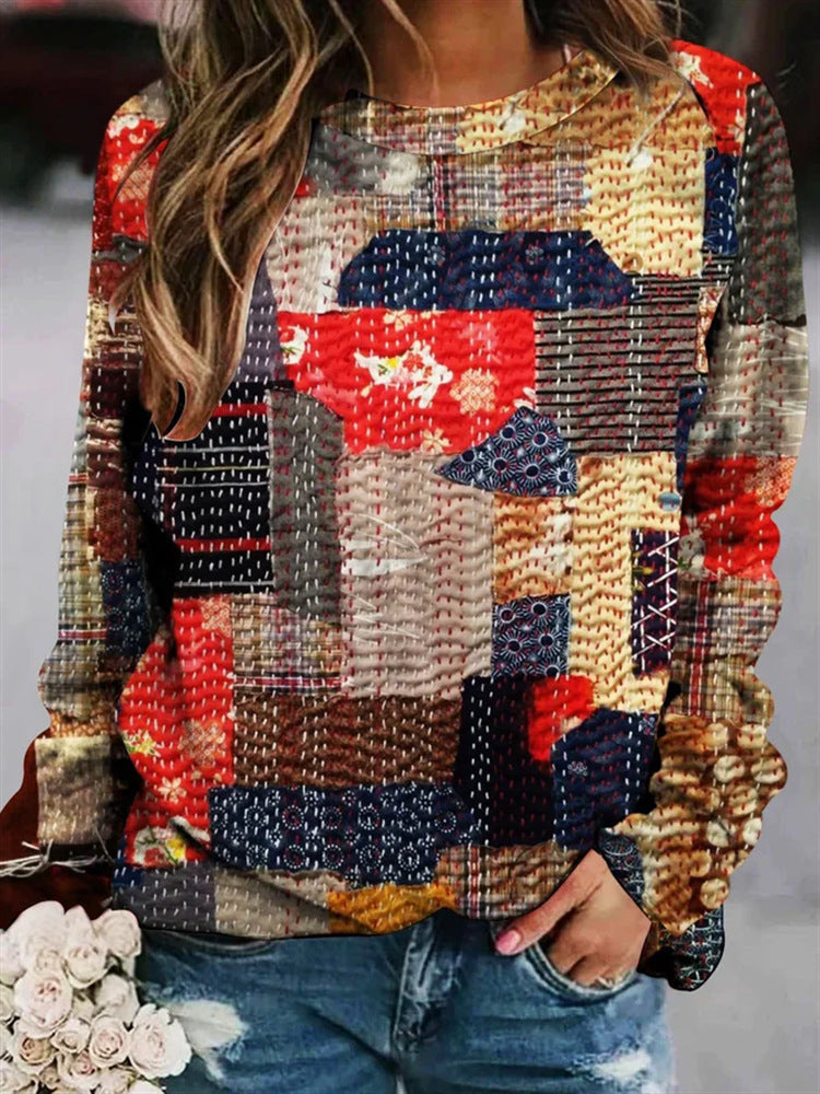 Printed wool sweater