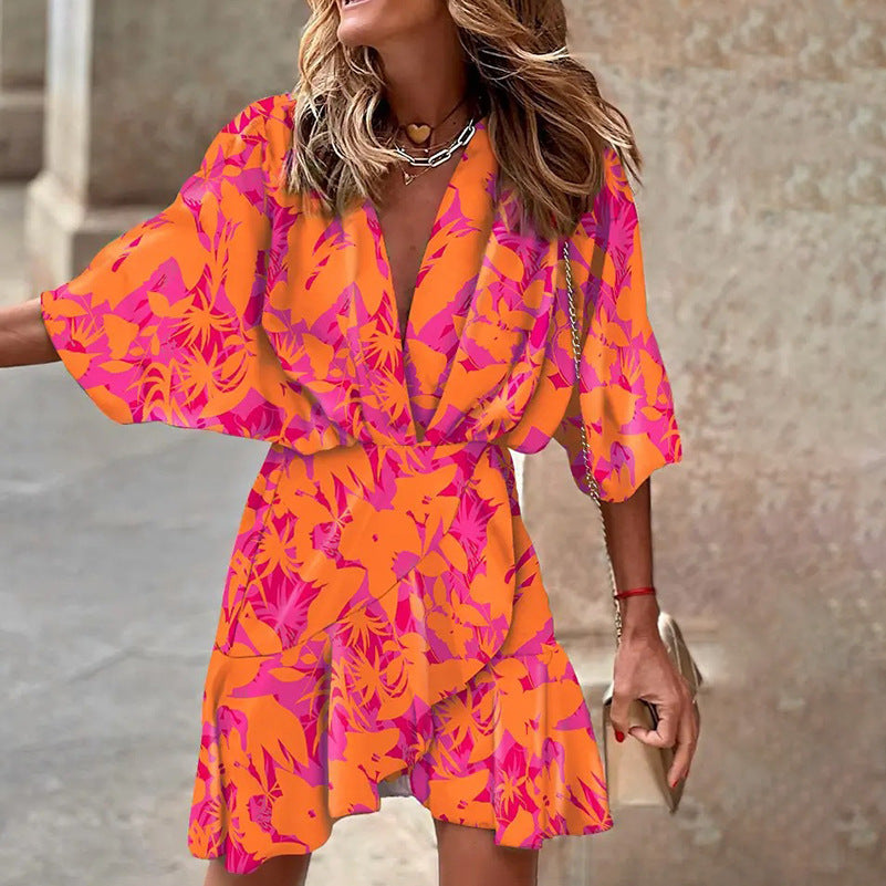 GR | Elegant dress with batwing sleeves