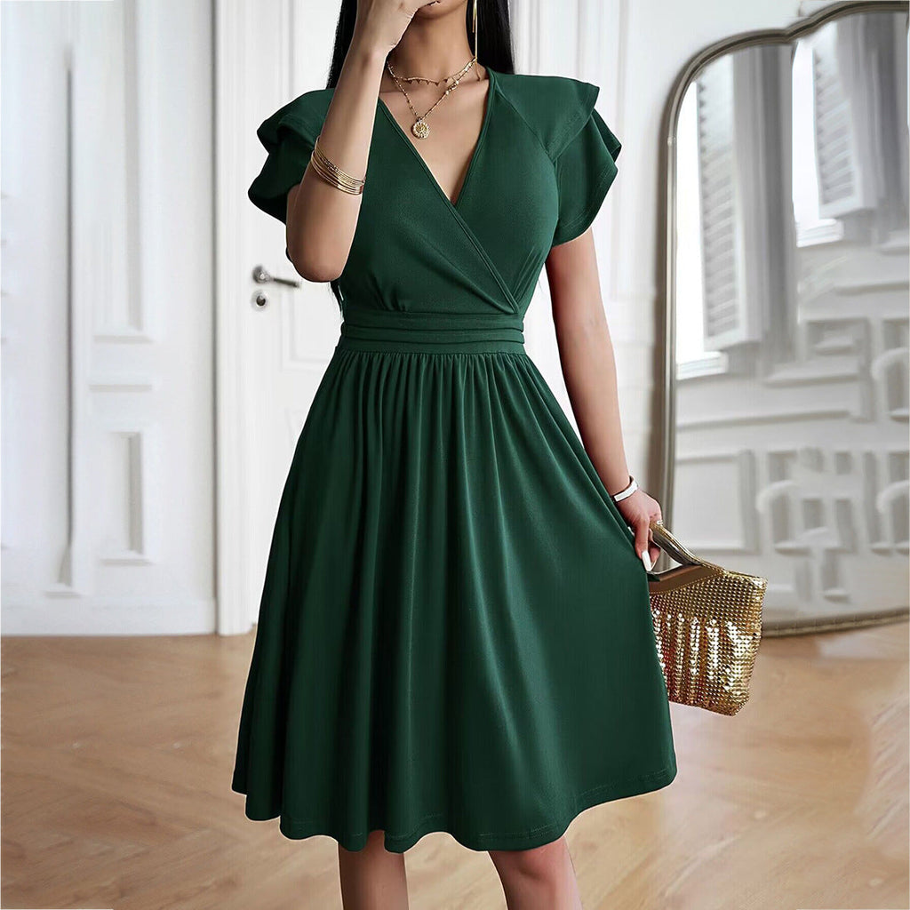 GR | Elegantes Midi-Kleid mit V-Ausschnitt