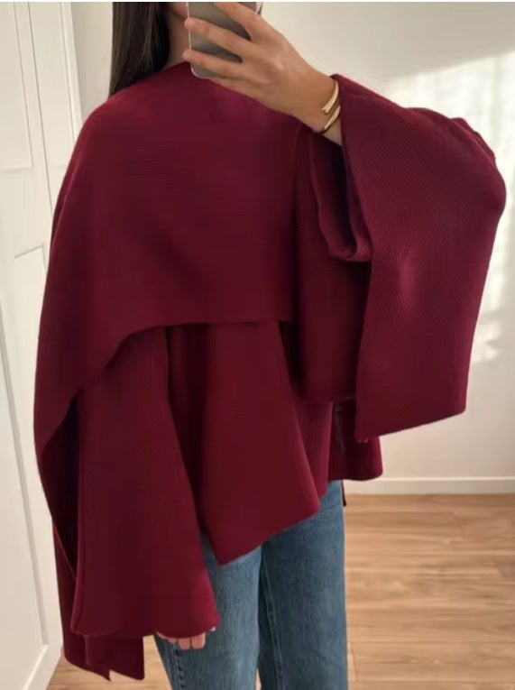 Women's oversized jacket with an elegant cut and matching scarf, size [size missing]
