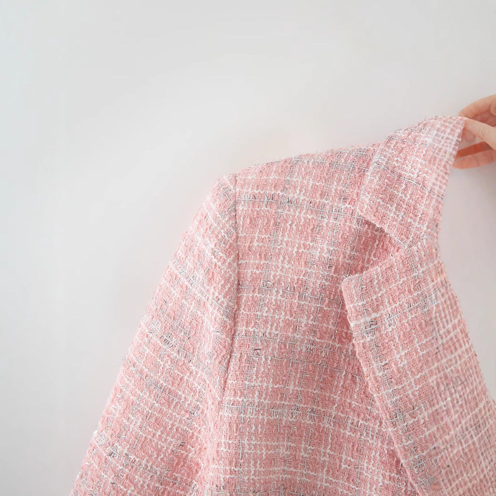 GR | Long-sleeved suit top & short skirt set