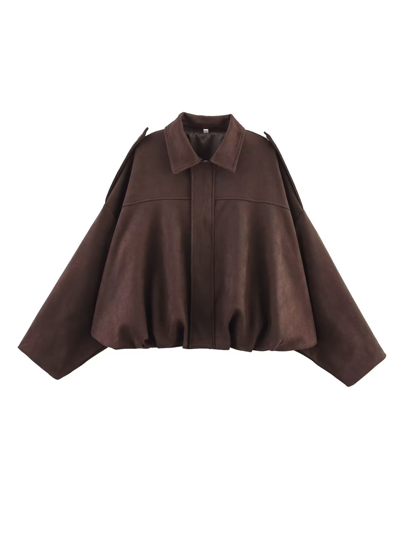 Women's oversized jacket with a relaxed fit and detachable collar, size [size missing]