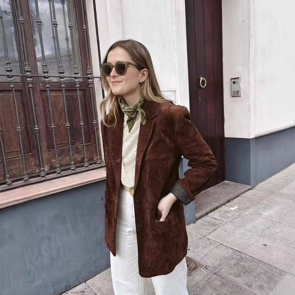 Women's suede blazer jacket SIZE