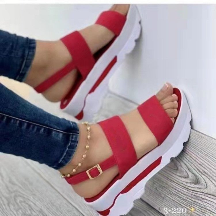Women's platform sandals with elastic strap and non-slip sole, size GR