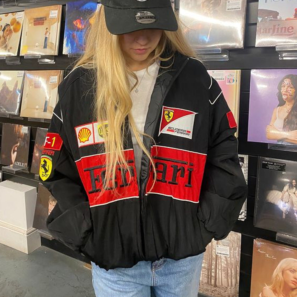 GR | F1 Racing Long Sleeve Bomber Jacket with Print