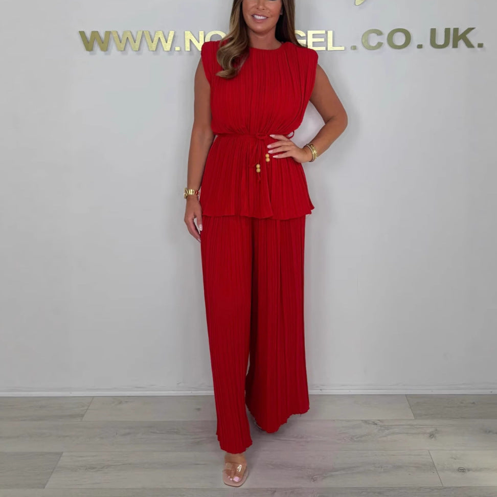 GR | Elegant Pleated One-Piece Jumpsuit