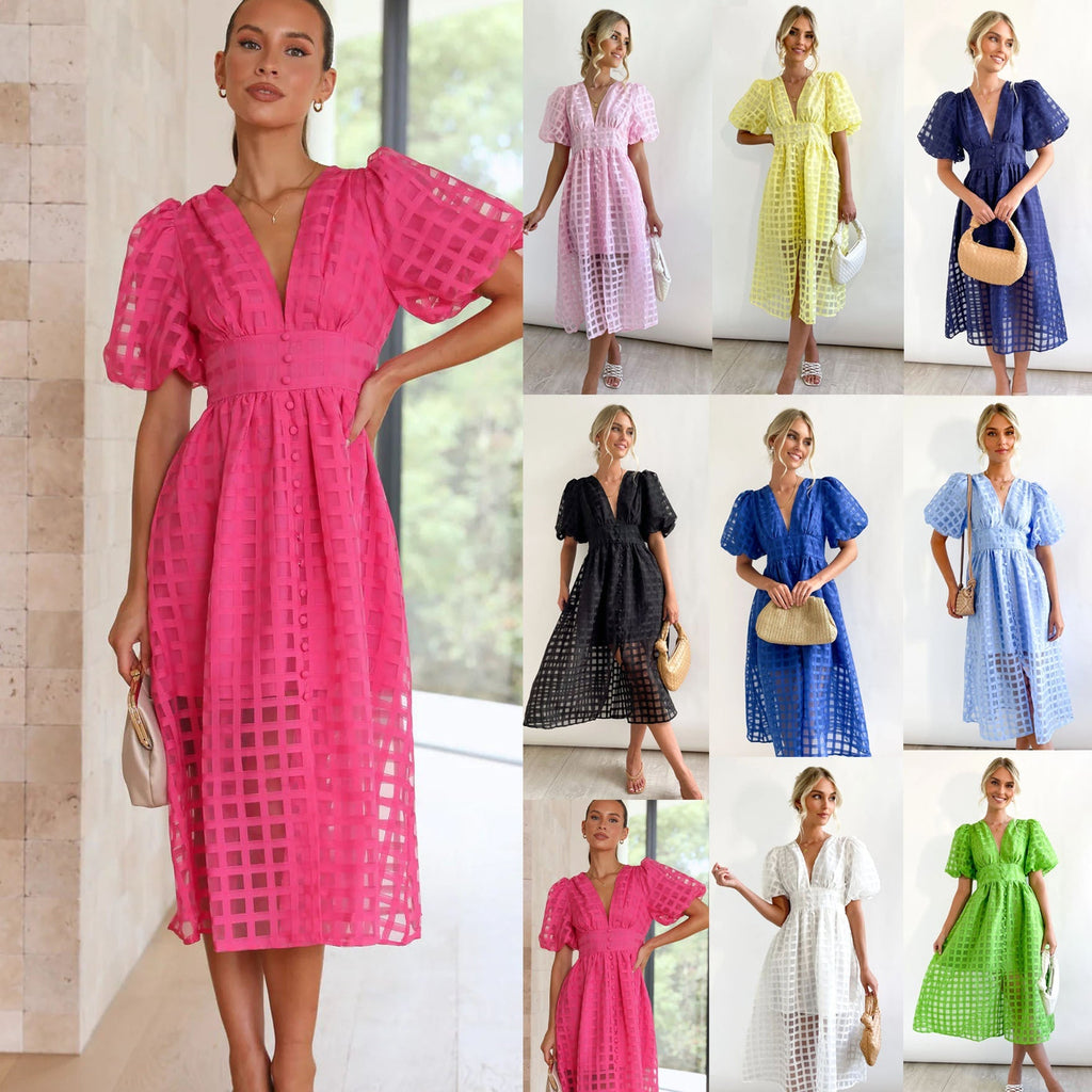 GR | Midikleid mit Puffärmeln