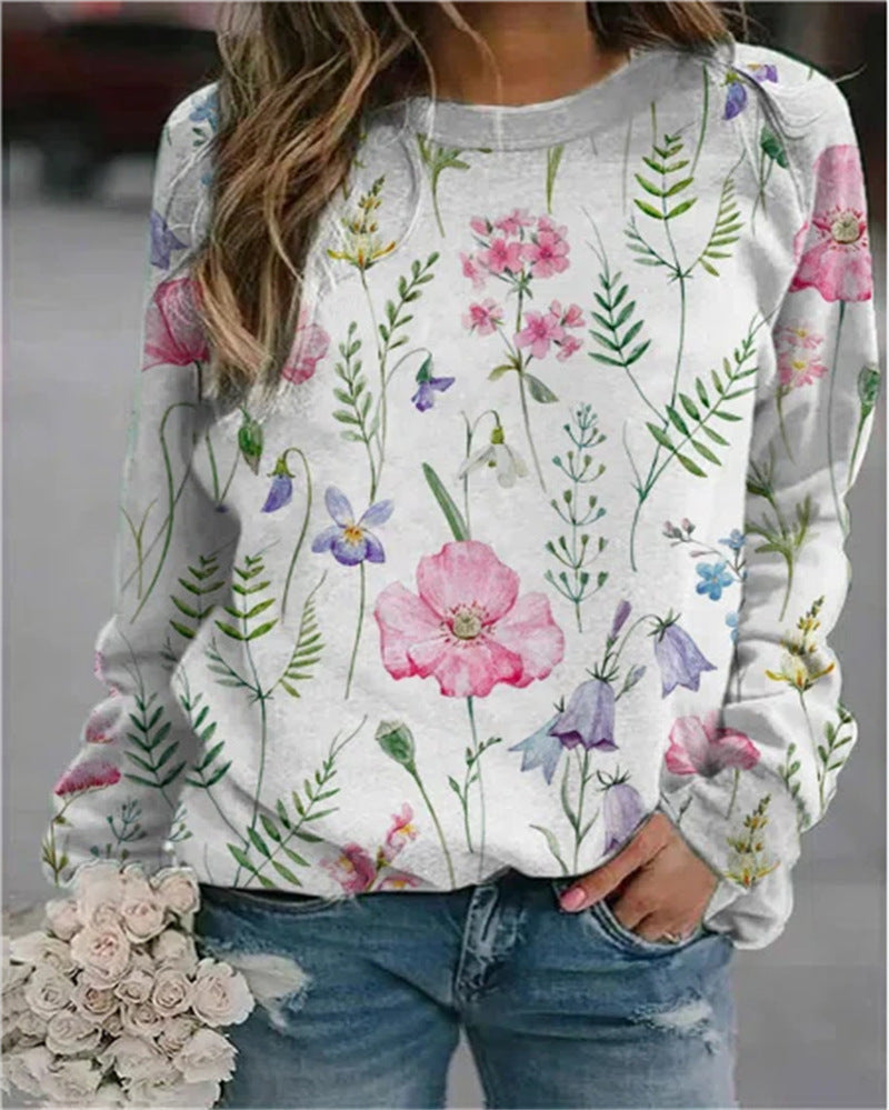 GR | Patterned Print Crew Neck Sweatshirt