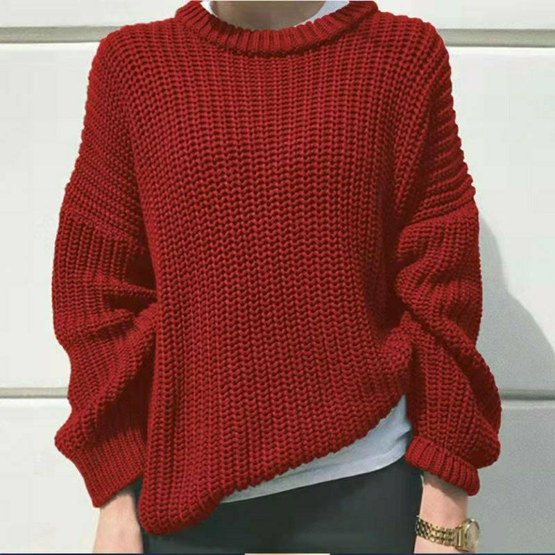GR | Lässiger Fester Strickpullover