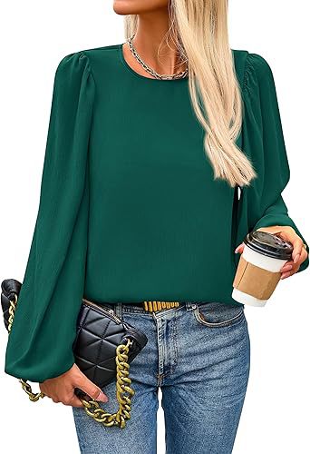 Women's blouse with cap sleeves and elegant puff sleeves, size [size missing]