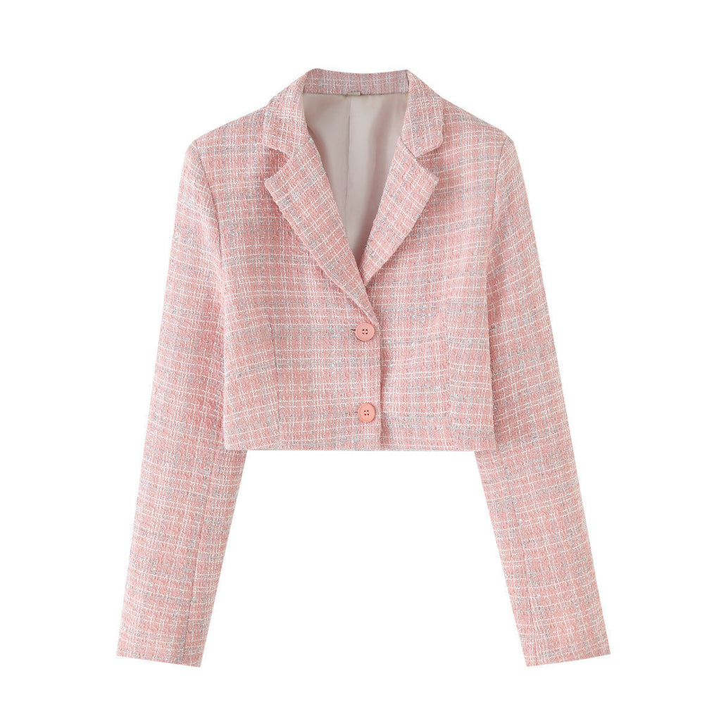 GR | Long-sleeved suit top & short skirt set