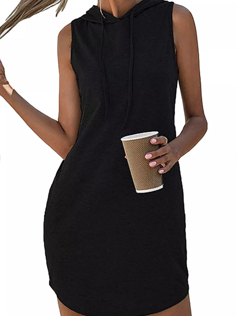 Damen Kapuzenkleid aus atmungsaktivem Jersey-Material GR