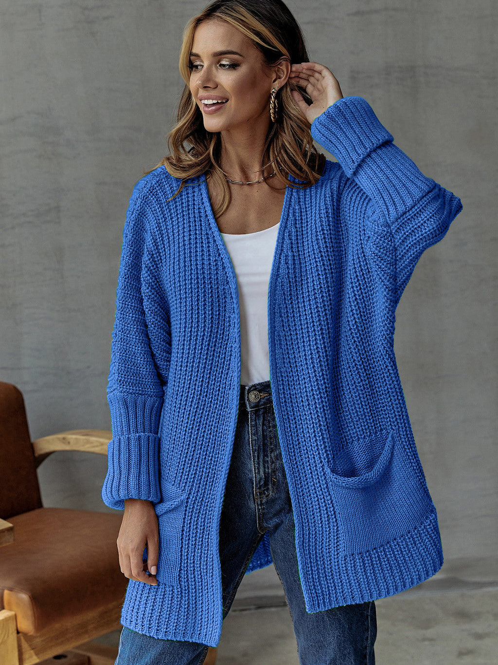 GR | Übergroßer Strickstrickjacke Für Komfortable Styles