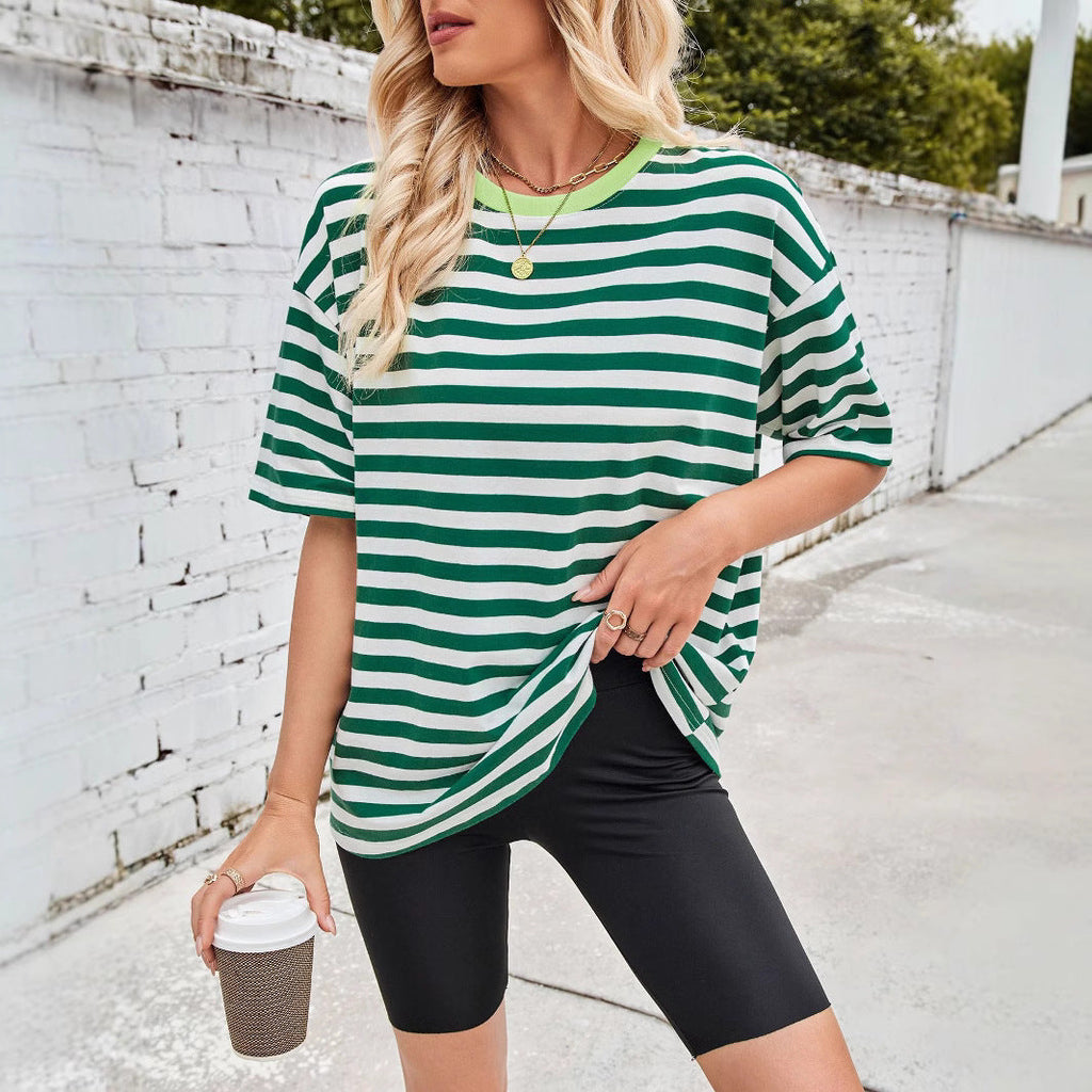 Damen Übergrößen T-Shirt mit Streifenmuster GR