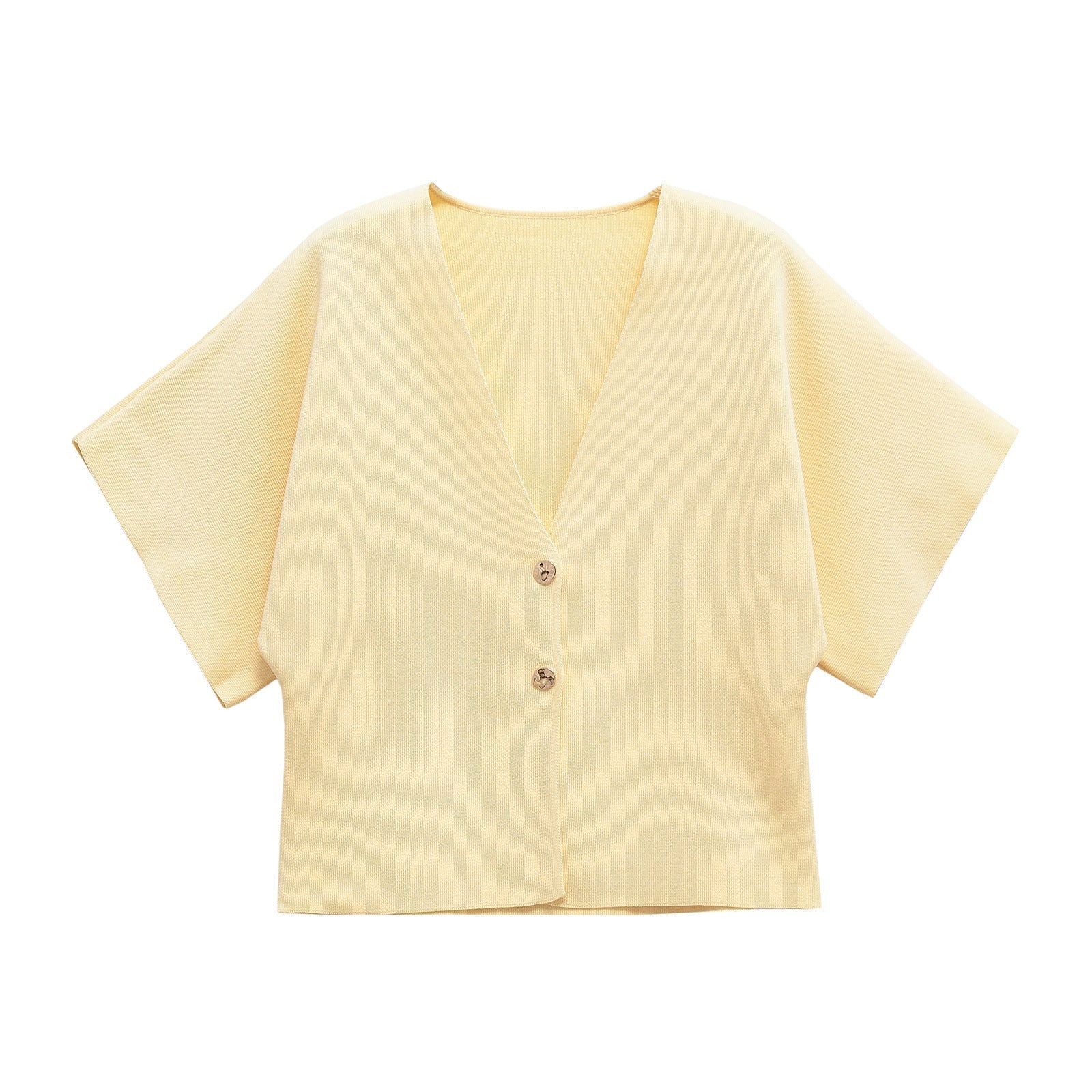 Damen leichte Strickjacke mit elegantem V-Ausschnitt und luxuriösen Knopfdetails GR