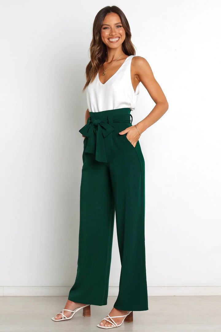 GR | Stylish lacing bow summer trousers 