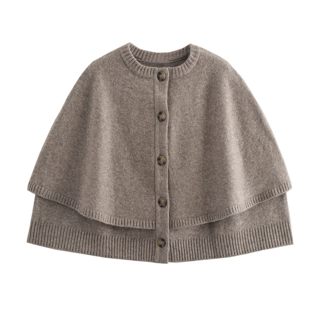 Damen weiches Strick-Cape mit Knöpfen GR