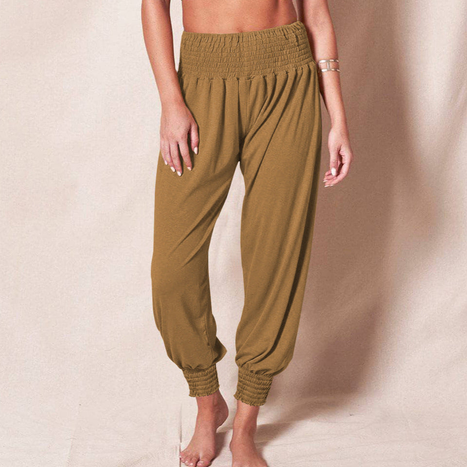 Women's soft and comfortable lounge pants with elastic waistband and colorful design, size S