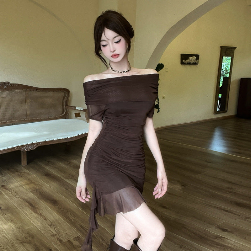 GR | Mesh Off-Shoulder Bodycon Kleid