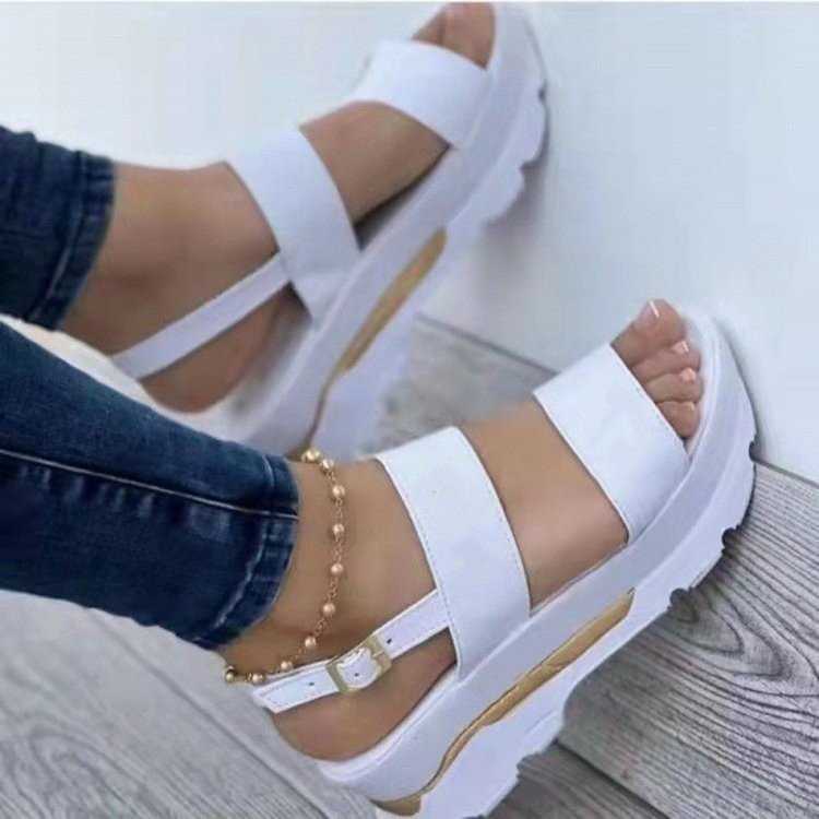 Women's platform sandals with elastic strap and non-slip sole, size GR