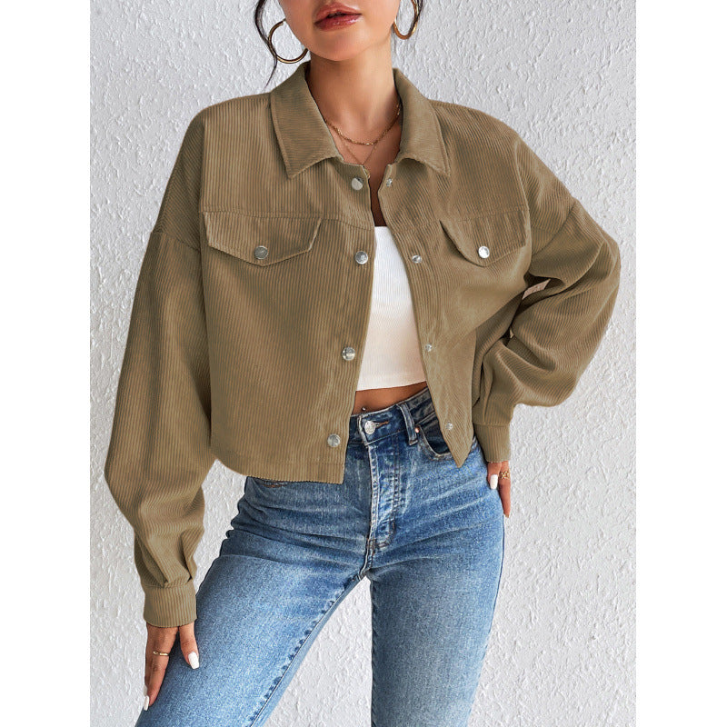 GR | Long-sleeved corduroy jacket with buttons