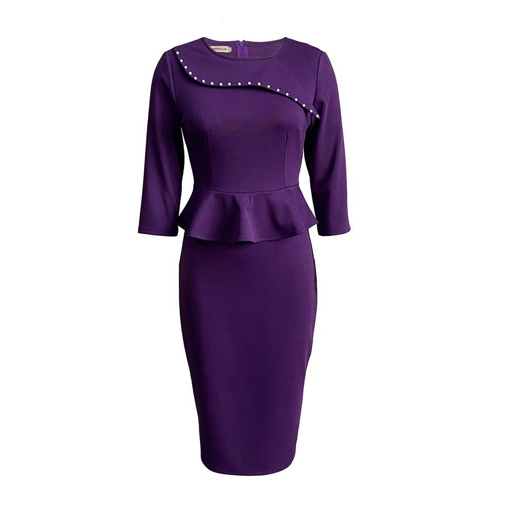 GR | Women's formal peplum top and pencil skirt set