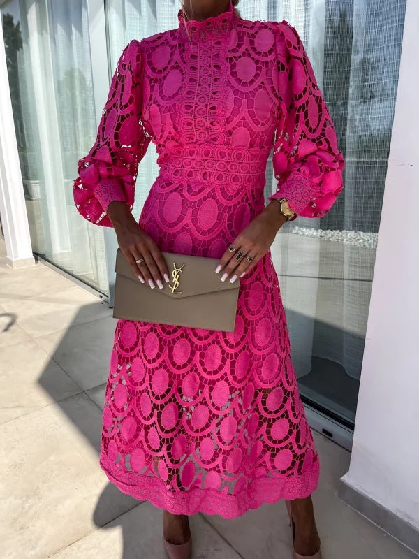 GR | Lace Puff Sleeve Fitted Dress 