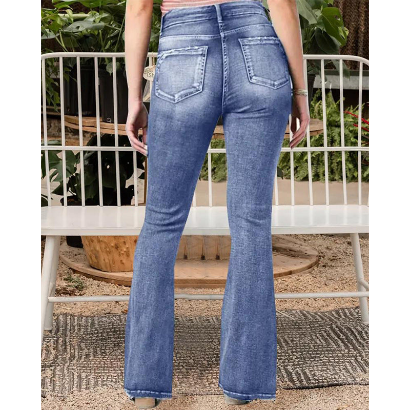 GR | Popular Vintage Side Button High Waist Skinny Jeans