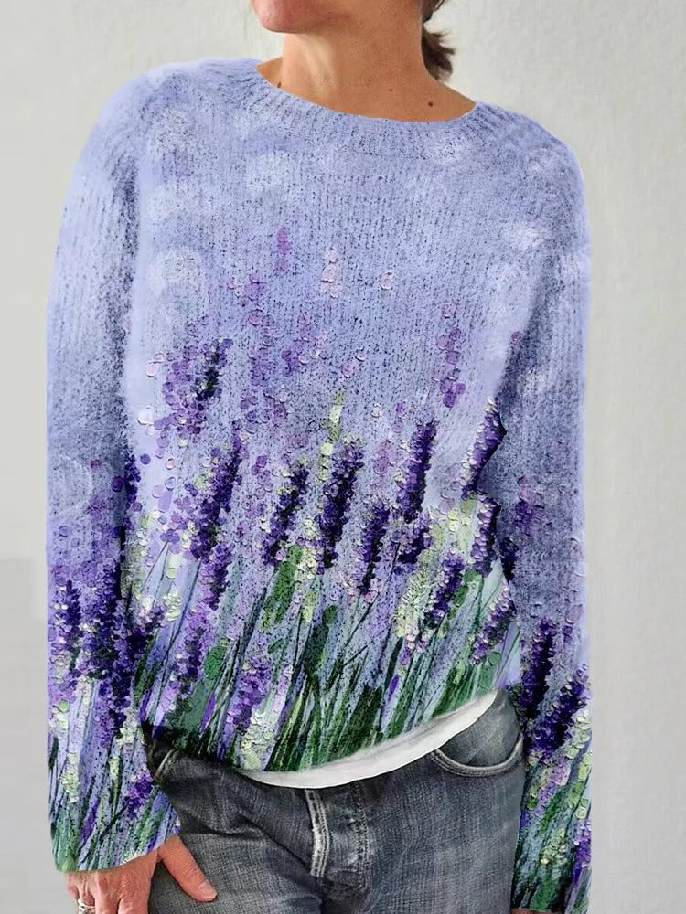 GR | Bequemes Sweatshirt mit Blumenmuster