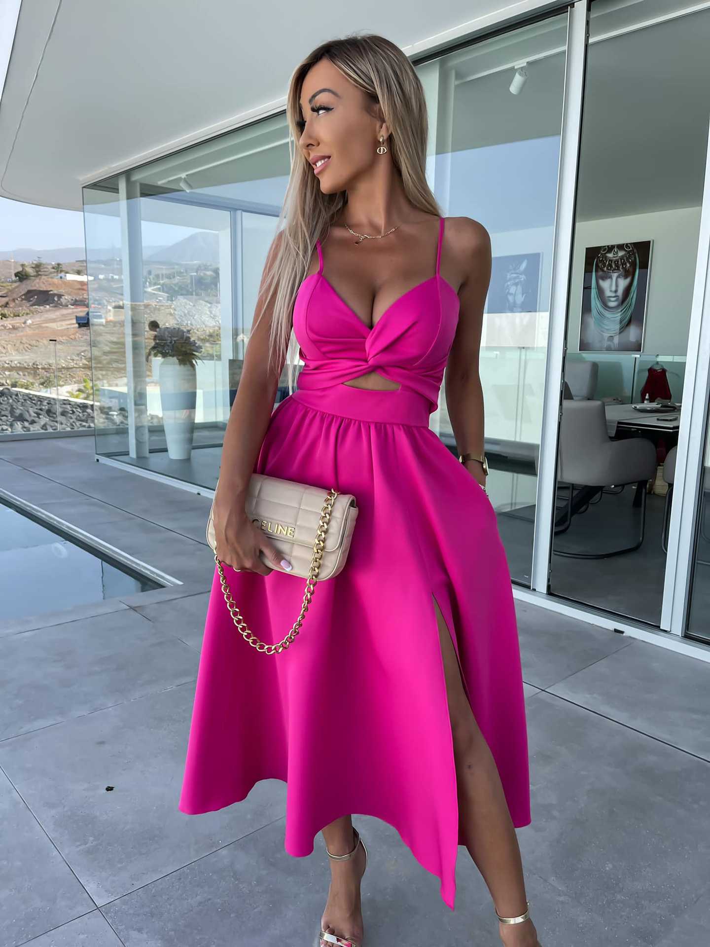 GR | Casual Holiday Solid Color Frenulum V-Neck A-Line Dresses - 4 Colors